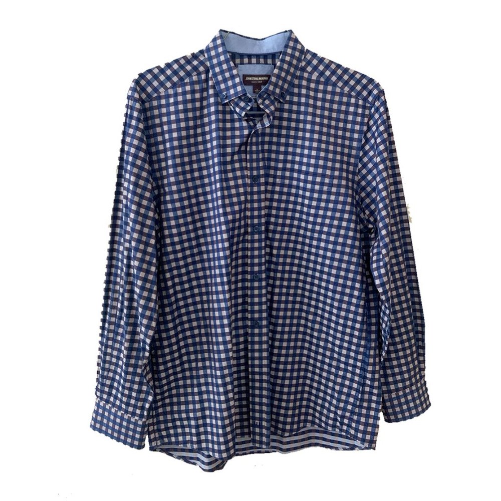 Johnston and Murphy Plaid Button Down